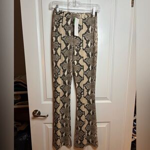 NWT Stella McCartney Python Print Trousers in Brown and Cream multi sz S